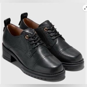 Cole Haan Women's Camea Heritage Oxford Black Leather Shoes - Size 7.5 (W27920)